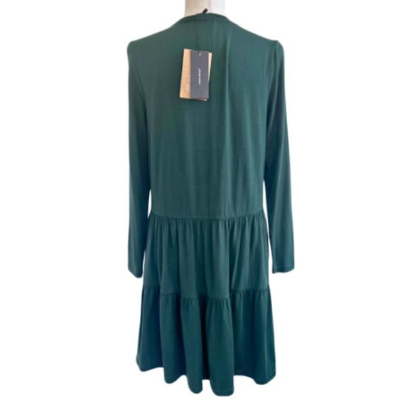 VERO MODA Green Tiered Long Sleeve Knit Dress Size M - Picture 6 of 11